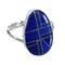 Southwestern Sterling Silver Lapis Inlay Ring Size 7-1/4 RX57817